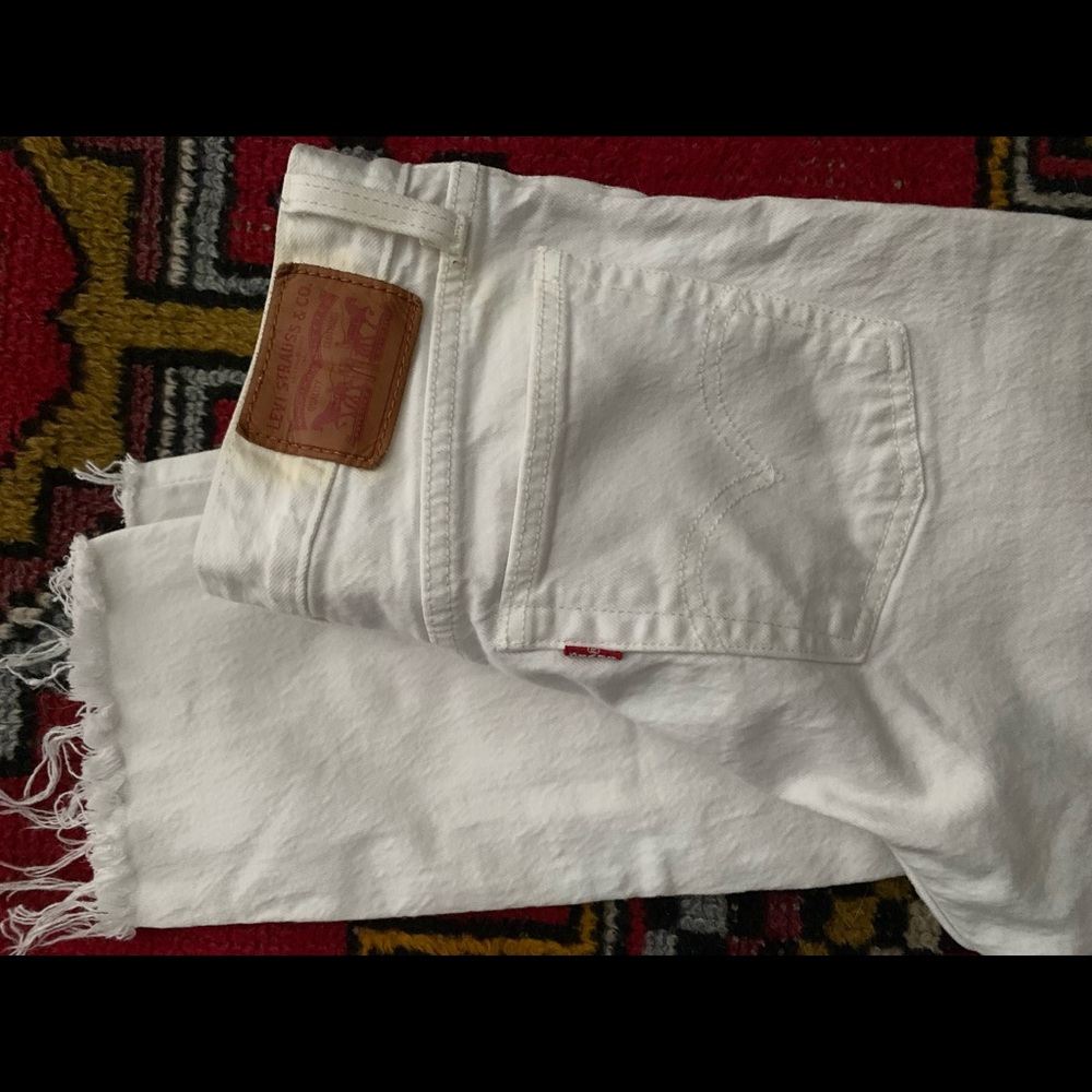 Levi Strauss White Straight Leg Jeans